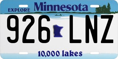 MN license plate 926LNZ