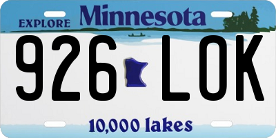 MN license plate 926LOK