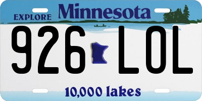 MN license plate 926LOL