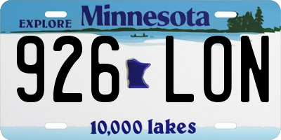 MN license plate 926LON