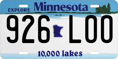MN license plate 926LOO