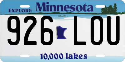 MN license plate 926LOU