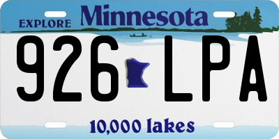 MN license plate 926LPA