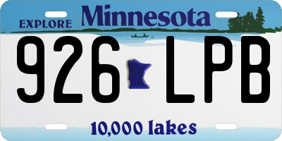 MN license plate 926LPB