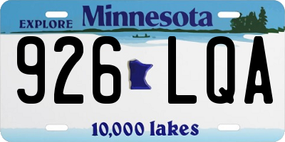 MN license plate 926LQA