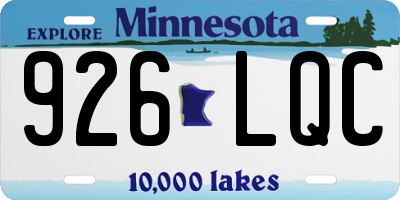 MN license plate 926LQC