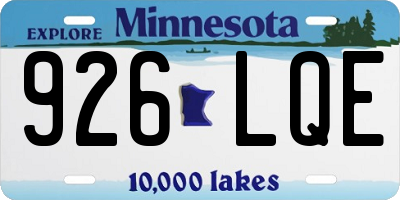 MN license plate 926LQE