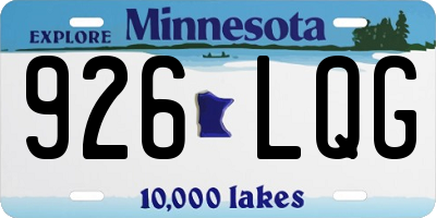 MN license plate 926LQG