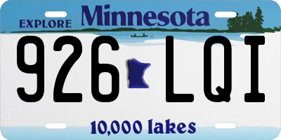 MN license plate 926LQI
