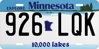 MN license plate 926LQK