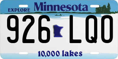 MN license plate 926LQO