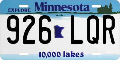 MN license plate 926LQR