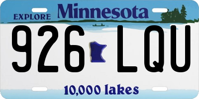 MN license plate 926LQU