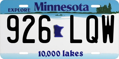 MN license plate 926LQW