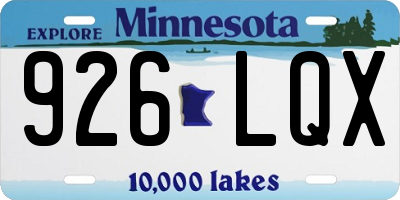 MN license plate 926LQX
