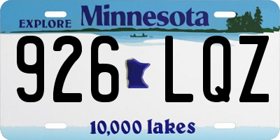 MN license plate 926LQZ