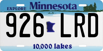 MN license plate 926LRD