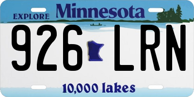 MN license plate 926LRN