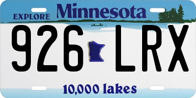 MN license plate 926LRX