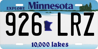 MN license plate 926LRZ