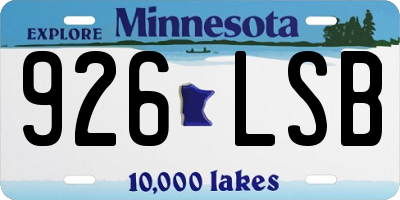 MN license plate 926LSB