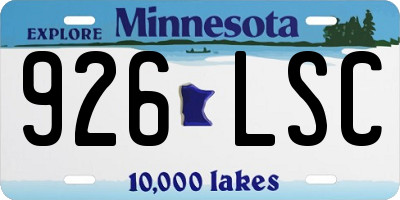 MN license plate 926LSC