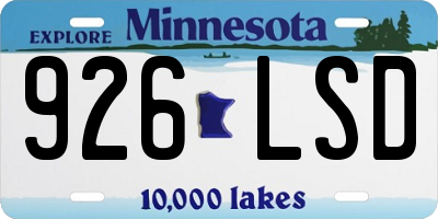 MN license plate 926LSD