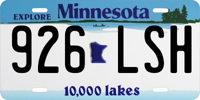 MN license plate 926LSH