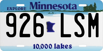 MN license plate 926LSM