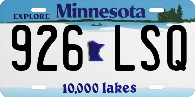 MN license plate 926LSQ