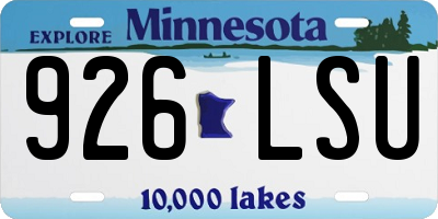 MN license plate 926LSU