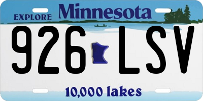 MN license plate 926LSV