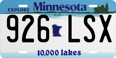MN license plate 926LSX