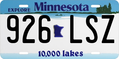 MN license plate 926LSZ
