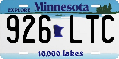MN license plate 926LTC