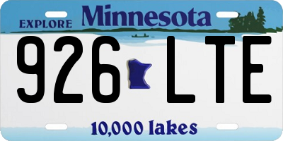 MN license plate 926LTE