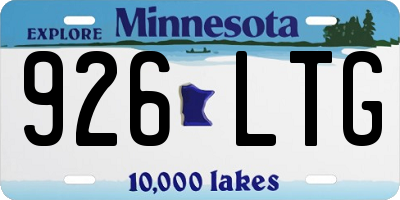 MN license plate 926LTG
