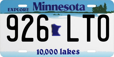 MN license plate 926LTO
