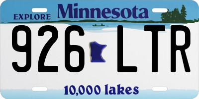 MN license plate 926LTR