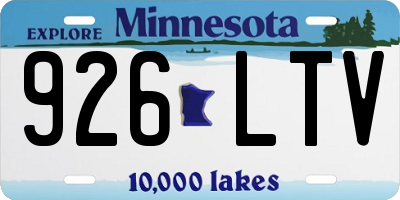 MN license plate 926LTV