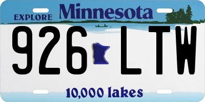 MN license plate 926LTW