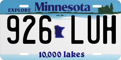 MN license plate 926LUH