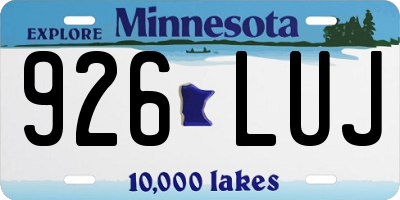 MN license plate 926LUJ