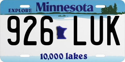 MN license plate 926LUK