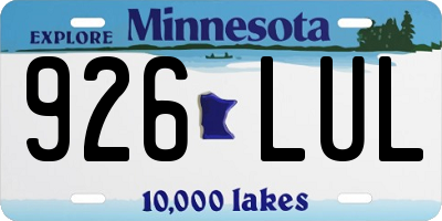 MN license plate 926LUL