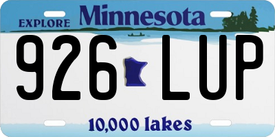 MN license plate 926LUP