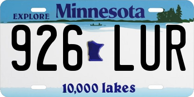MN license plate 926LUR
