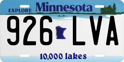 MN license plate 926LVA