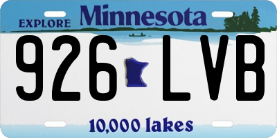 MN license plate 926LVB