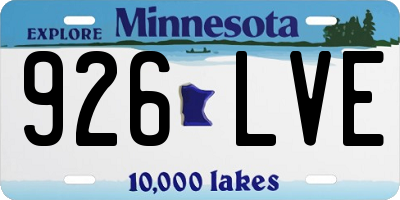 MN license plate 926LVE